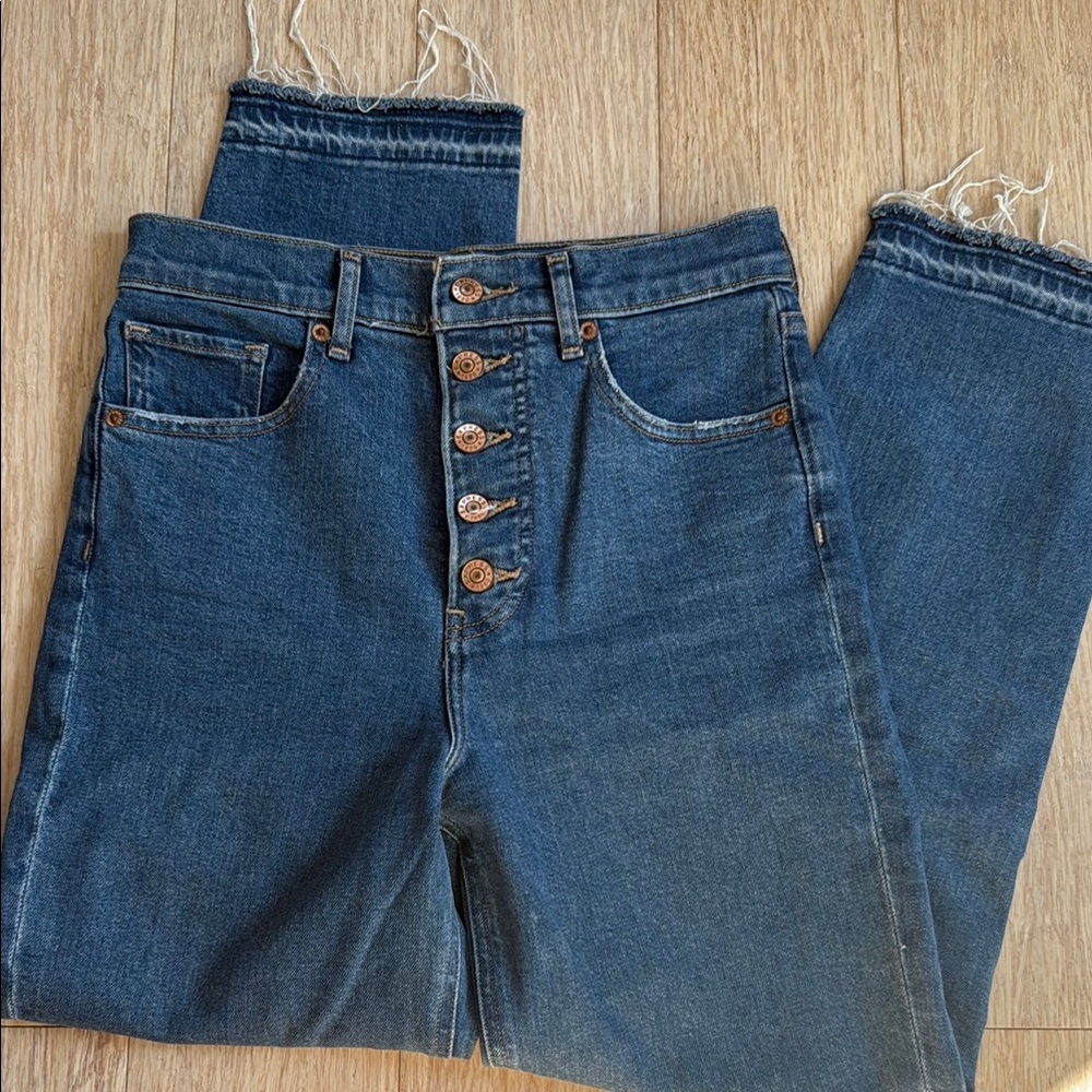High-Waisted Button-Fly Jeans
